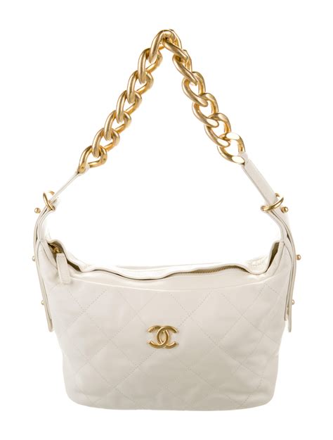 chanel white hobo handbag|chanel 22 bag large.